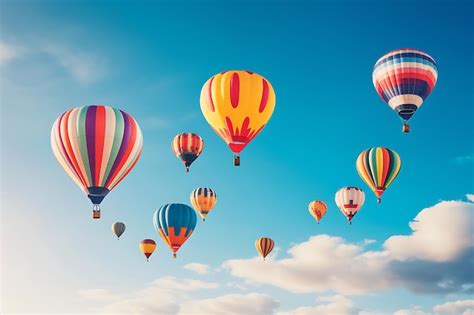 Premium Ai Image Photo Of Colorful Hot Air Balloons Floating In The Sky