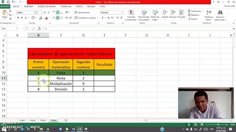 Calculadora en excel operaciones básicas YouTube