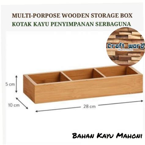 Kotak Penyimpanan Kayu Mahoni Wooden Box Storage 28x10x5 Cm Kotak