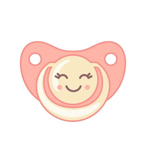 icono de chupete de bebé azul con cara kawaii aislado sobre fondo