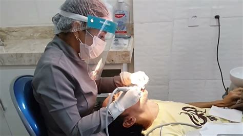 Fui ao dentista hoje fiz limpeza e restauração será que dei trabalho