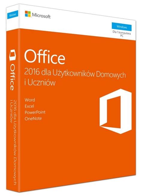 Microsoft Office 2016 dla Użytkowników Domowych i Uczniów Programy