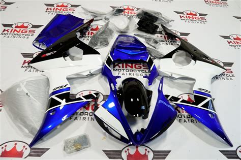 Yamaha R6 Fairings (2005) Blue, Black, White | Kings