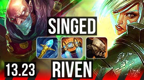 SINGED Vs RIVEN TOP Legendary 10 3 10 400 Games EUW Diamond