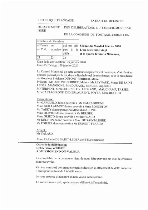 Calaméo Délibération Conseil Municipal Fontanil Cornillon 04 02