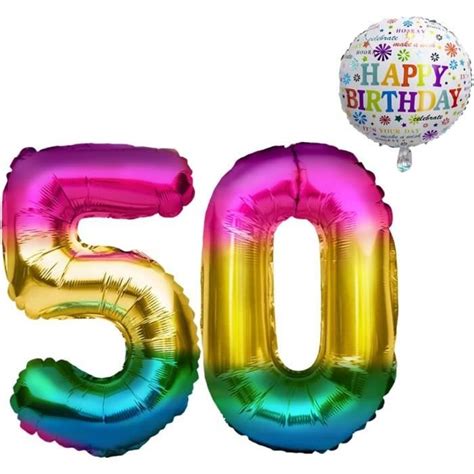 Ballon Anniversaire 50 Ans U2022 Xxl Ballon Géant Set 101cm 45 Cm