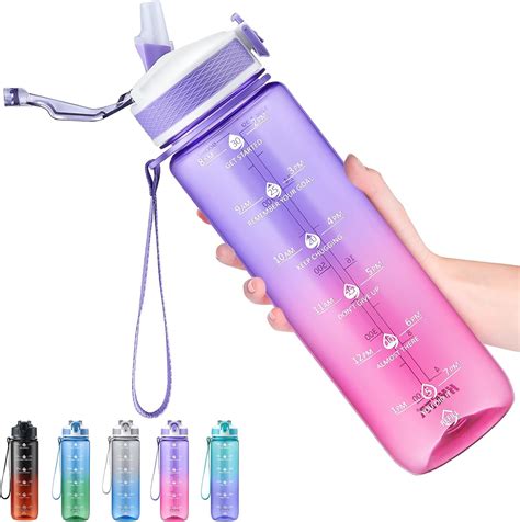 Amazon Hyeta Oz Water Bottles With Straw Stay Motivated And