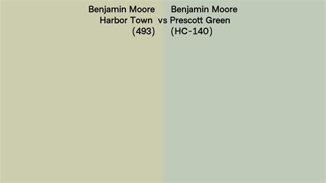 Benjamin Moore Harbor Town Vs Prescott Green Side By Side Comparison