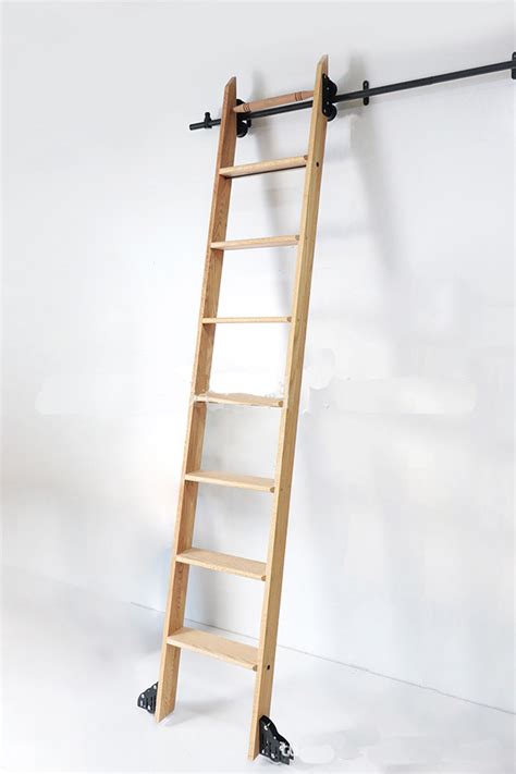 Black Steel Vintage rolling Library laddersSliding Ladder Hardware Kit ...