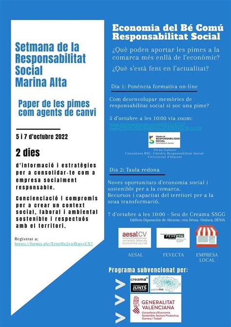 Semana De La Responsabilidad Social En La Marina Alta Papel De Las