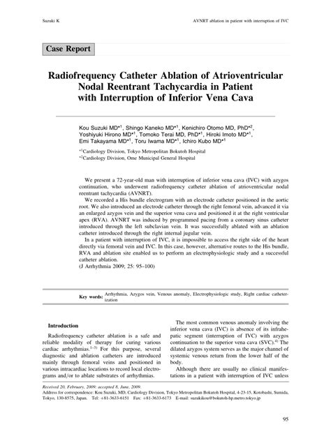 Pdf Radiofrequency Catheter Ablation Of Atrioventricular Nodal