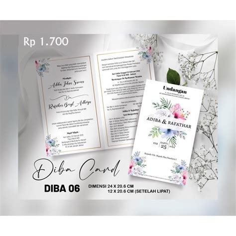 Jual Undangan Pernikahan Wedding Invitation Diba 006 Shopee Indonesia