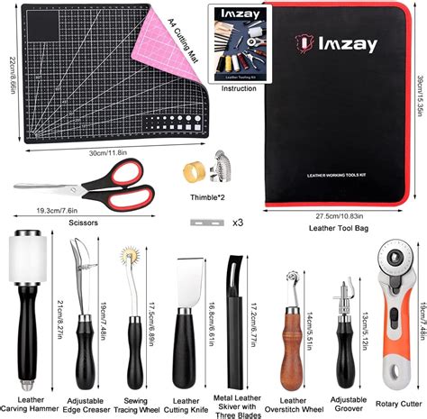 Imzay Pcs Leather Tooling Working Kit Compact Beginner Leather