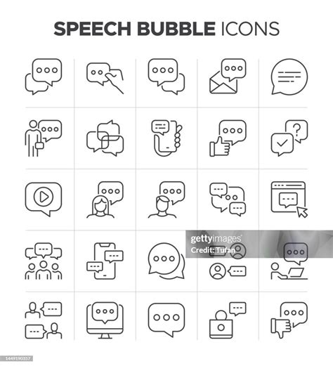 Speech Bubble Icon Set Talk Chat Dialog Voice Message And Communication Symbols High Res Vector