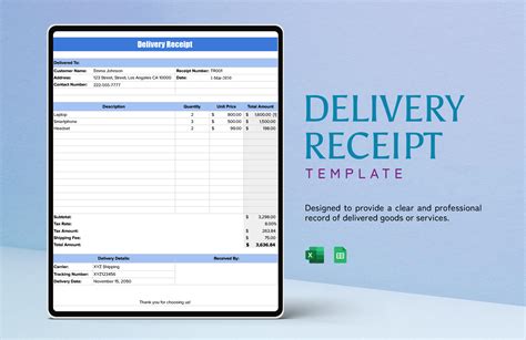 Order Receipt Template in Excel, Word, Pages, Apple Numbers, Google ...