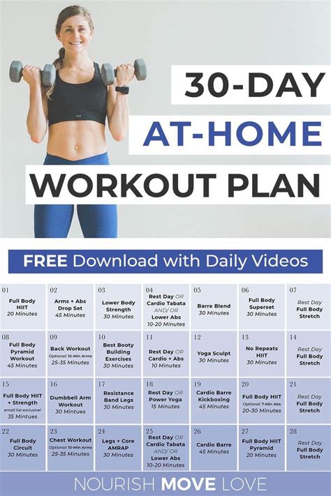 30 Day Workout Plan Home Workout Routine Nourish Move Love 30 Day Workout Plan Workout