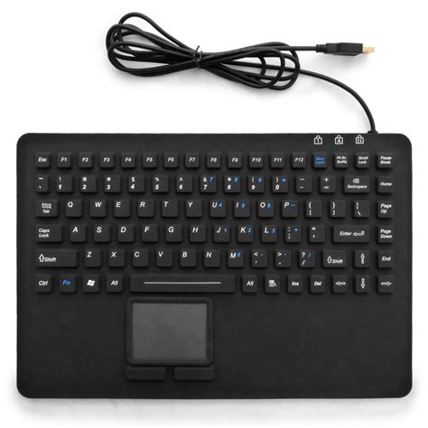 Silicone Industrial Waterproof USB Rack Mount Keyboard with Touchpad KB ...