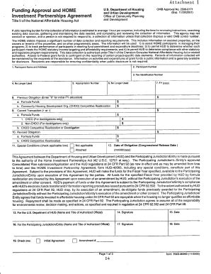 Fillable Online Hud Ve Purposes 1 The Initial Agreement Between HUD