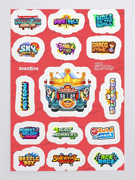 MC Championship Game Logos Sticker Sheet MC Championship Noxcrew