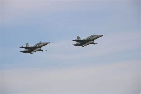 F-5 Fighter aircraft perform overflights to honor Santos Dumont ...