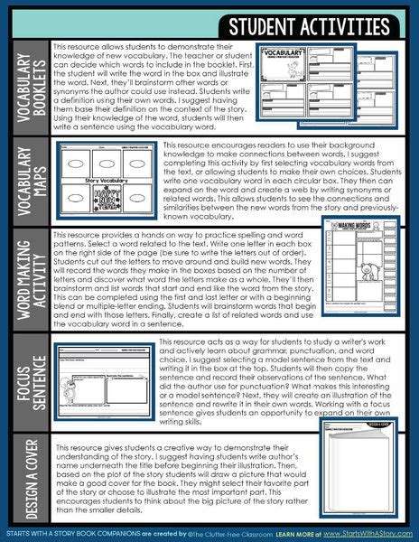 Squirrel's New Year's Resolution activities and lesson plan ideas – Clutter Free Classroom Store