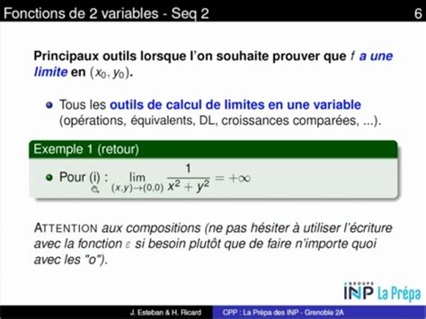 Pod Fonctions De Plusieurs Variables S Quence