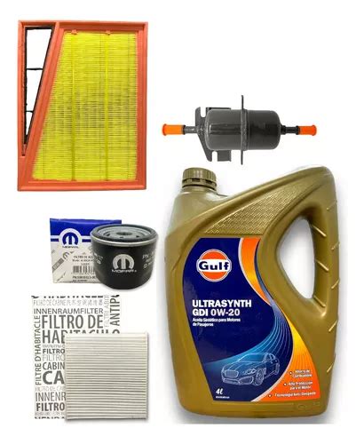 Kit Service X4 Filtros Aceite 0w20 Gulf Fiat Cronos Argo