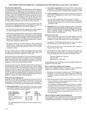 Fillable Online 1997 Form 1 ES Instructions Estimated Tax For