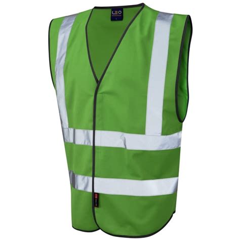 Leo Workwear Hi Vis Green Waistcoat Vest | BK Safetywear