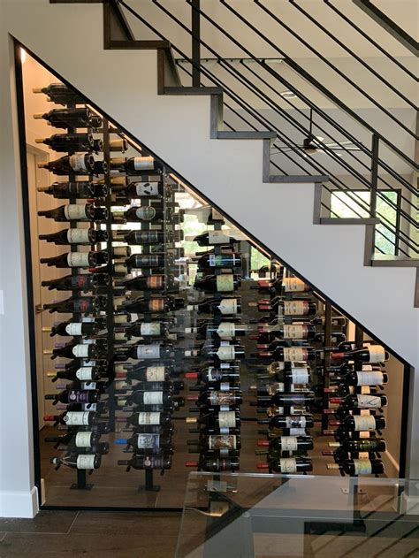 Double Sided Glass Under Stair Wine Storage Wine Cellar Design Under