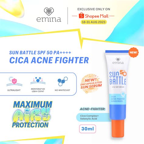 Jual Emina Max Airy Protection Sun Battle Spf Pa Barrier