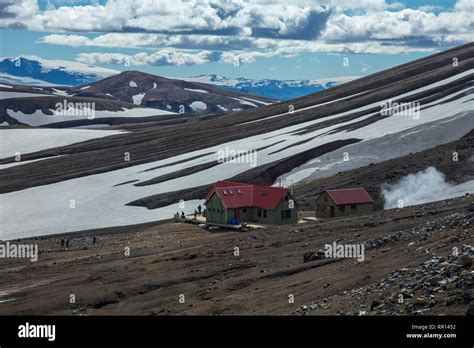 The Fi Mountain Hut At Hrafntinnusker Along The Laugavegur Hiking