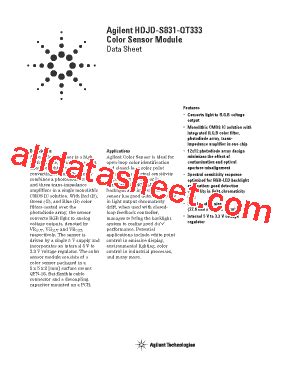HDJD-S831-QT333 Datasheet(PDF) - Agilent(Hewlett-Packard)