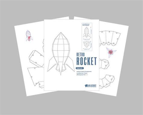 Rocket Papercraft Template, DIY Papercraft, 3D Rocket, Printable Space ...