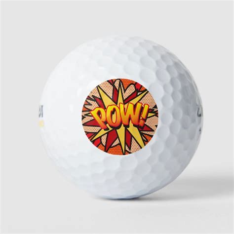 Comic Book Pop Art Pow Superhero Golf Balls Zazzle Comic Books