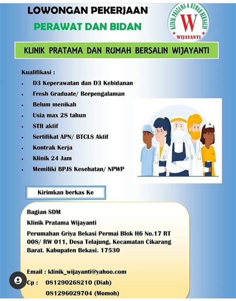 Lowongan Kerja Bidan Dan Perawat Di Klinik Pratama Dan Rumah Bersalin