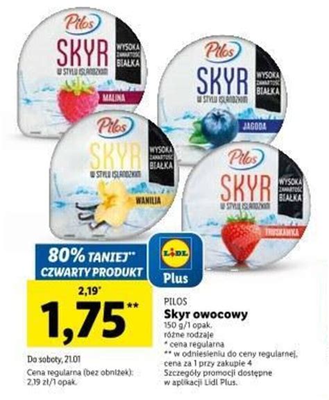 Promocja Pilos Skyr owocowy 150g 1 opak różne rodzaje w Lidl