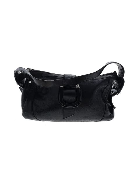 Etienne Aigner 100 Leather Solid Black Leather Shoulder Bag One Size