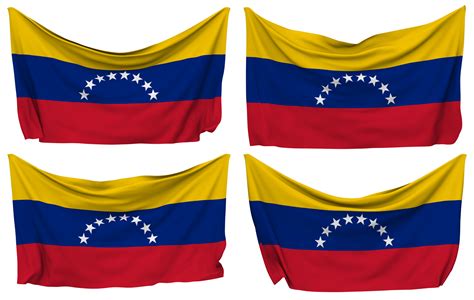 Bolivarian Republic Of Venezuela Pinned Flag From Corners Isolated