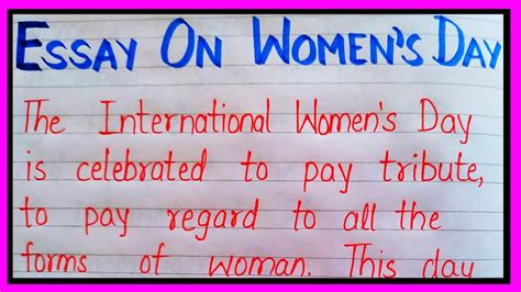 Essay On Women S Day In English YouTube