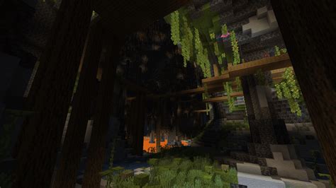 Impressive Lush Dripstone Caves Mineshaft Lava Lake R