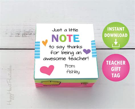 Teacher Appreciation Gift Tags Printables