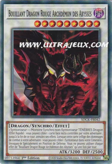 Carte Yu Gi Oh Bouillant Dragon Rouge Archd Mon Des Abysses Sdck Fr