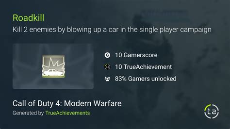 Roadkill Achievement In Call Of Duty 4 Modern Warfare