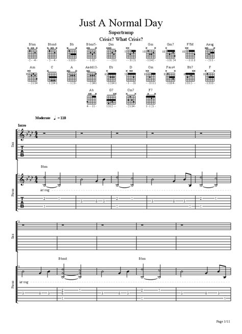 Just A Normal Day Tab Chords Supertramp PaidTabs