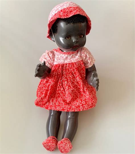 Vintage 1952 Black Mandy Lou Walker Doll With Original Dress Etsy Uk