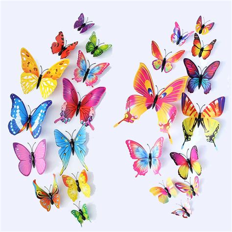 Pegatinas de pared de mariposas en 3D para decoración del hogar