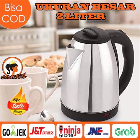 Jual 2 LITER TEKO LISTRIK PEMANAS AIR KETTLE LISTRIK CERET PEMANAS