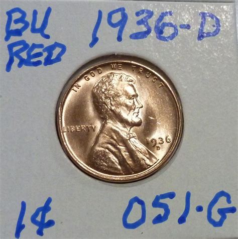 1936 D Gem BU RED Lincoln Wheat Cent 051 G For Sale Buy Now Online