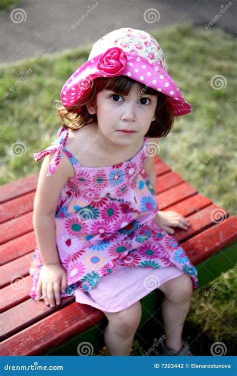 Jeune Fille S Asseyant Sur Un Banc Photo Stock Image Du Si Ge Aimer